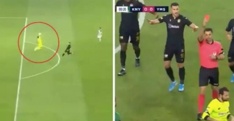 Τούρκος τερματοφύλακας αποβλήθηκε σε 13″